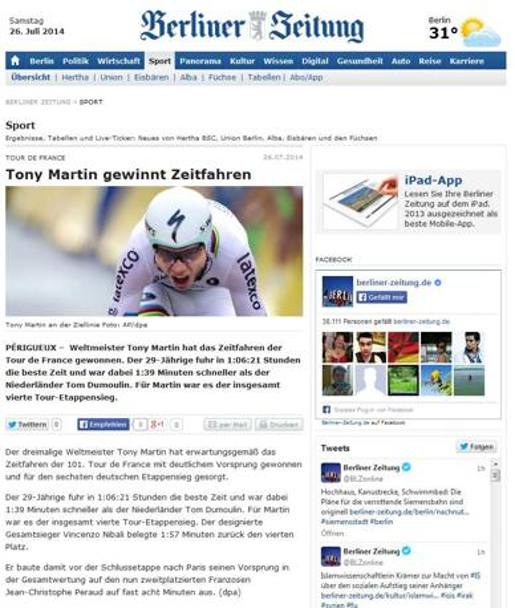 Misurato orgoglio teutonico per il Berliner Zeitung: 